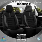 Otom Limited Design Ekstra Destekli Oto Koltuk Kılıfı  Siyah-Gri - 3
