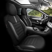 Otom Limited Design Ekstra Destekli Oto Koltuk Kılıfı  Siyah-Gri - 1