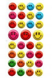 Sticker Kabartmalı Stiker Defter, Planlayıcı Etiket (limyl-034) - 17X9 cm - Gülenyüz - 1