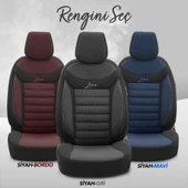 Otom Line Design Ekstra Destekli Oto Koltuk Kılıfı Siyah-Bordo - 6