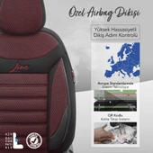 Otom Line Design Ekstra Destekli Oto Koltuk Kılıfı Siyah-Bordo - 4