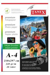 Fotoğraf Baskı Kağıdı A-4 240 Gr/m2 20li 1 Paket A4 Fotoğraf Kağıdı Ofis Ve Ev Tipi Mürekkepli Yazıcılar İçin - 1