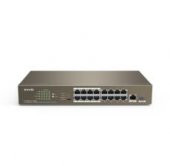 TENDA 16 portlu 10/100Mbps +1 Gigabit/SFP Slots Switch With 16-Port PoE TEF1118P-16-150W - 1