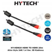 HYTECH - HDMI TO HDMI 20m Altın Uçlu 24K 1.4 Ver. 3D Kablosu HY-HDM20 - 1
