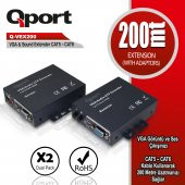(Q-VEX200) 200 METRE CAT5/CAT6 VGA EXTENDER DONUSTURUCU 2lı PAKET - 1