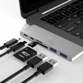 POLHAM Typc-e USB 3.0 Type-C Şarj Usb Kart Reader Çoğaltıcı Hub 6in1 sd kart okuyucu Usb Çoğaltıcı - 2