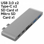POLHAM Typc-e USB 3.0 Type-C Şarj Usb Kart Reader Çoğaltıcı Hub 6in1 sd kart okuyucu Usb Çoğaltıcı - 4
