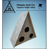 Melada Kedi Evi Dış Ortam Uygun Ahşap Kedi Evi OSB 78x76x35 cm - 1