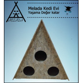 Melada Kedi Evi Dış Ortam Uygun Ahşap Kedi Evi OSB 78x76x35 cm - 2