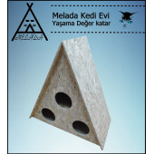 Melada Kedi Evi Dış Ortam Uygun Ahşap Kedi Evi OSB 78x76x35 cm - 3