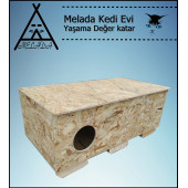 Melada Kedi Evi Dış Ortam Uygun Ahşap Kedi Evi OSB 100x50x40 cm - 2