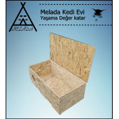 Melada Kedi Evi Dış Ortam Uygun Ahşap Kedi Evi OSB 100x50x40 cm - 4