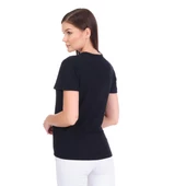 Siyah Bisiklet Yaka Organik Pamuklu Tişört - 3