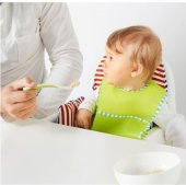 IKEA 2li Mama Kaşığı, Beyaz-Yeşil Ikea Bebek Mama Kaşığı 2li 13-16 cm - 1