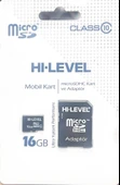 HI-LEVEL 16GB MICROSDHC KART VE ADAPTÖR CLASS10 HAFIZA KARTI - 1