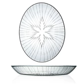 Decocia 1 Adet 29 cm Oval Cam Salata Sunum Tabağı Vega Desenli - 2