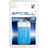 EFCELL EF-9V  ŞARJLI PİL 9V 250MAH NI-MH  ŞARJ EDİLEBİLİR PİL - 1