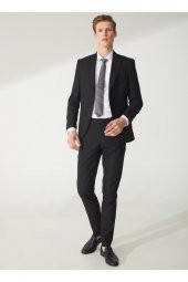 Normal Bel Slim Fit Siyah Erkek Takım Elbise Tk1006900236 - 2