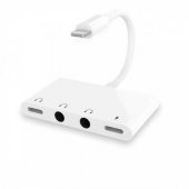 Polham Apple Lightning İphone ve İpad İçin 4in1 2x Lightning ve 2x 3.5MM Kulaklık Çoğaltıcı Adaptör - 1