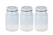 TANTİTONİ 3 PARÇA MAVİ CAM KAVANOZ SETİ 730ML - 1