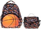 Kaukko Kids&Love Turuncu Basketbol Okul Çantası ve Beslenme Çanta Seti - Erkek Çocuk - 1