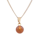 Damla Kehribar Kolye Turuncu 2.9 gr - 1