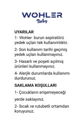 Wohler Nazal Burun Aspiratörü Yedek Uç 10 'lu Tek Tek Poşetli (OTRİ BEBE UYUMLU) - 5