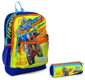 Coral High Sarı Mavi Motorsiklet İlkokul Sırt Çantası ve Kalemlik Seti thumbnail 1