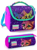 Coral High Pembe Mor Kedi Kız Çocuk Beslenme Çantası Seti thumbnail 1