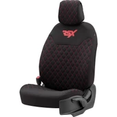Otom Rsx Sport Koruyucu Oto Koltuk Minderi 2li Set  Siyah-Kırmızı - 4