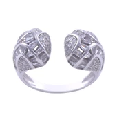 Topuz Taşlı 925 Ayar Kadın Gümüş Yüzük 5.4 gr - 1
