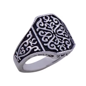 Erkek Çelik Yüzük CR 5001  Motifli - 2