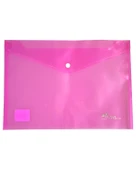 Umix Çıtçıtlı Şeffaf Zarf Dosya Pembe U1120P-PE 12 Adet - 1