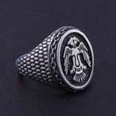 Erkek Çelik Yüzük CR 5001 Çift Başlı Kartal Model No1 - 3