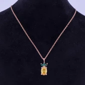 Gümüş Kolye (ZRK 2200) Ananas Model 2.2 gr Rose Gold - 2