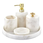 Evza Mermer Banyo Seti Lotus Beyaz - 1