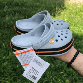 ÇOCUK CROCS CROCBAND İCONİC GRİ TURUNCU - 1