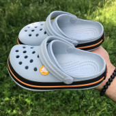 ÇOCUK CROCS CROCBAND İCONİC GRİ TURUNCU - 3