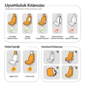 Otom Rsx Diamond Koruyucu Deri Oto Koltuk Minderi  Füme - 6