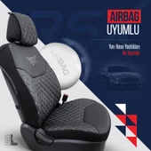 Otom Rsx Diamond Koruyucu Deri Oto Koltuk Minderi  Siyah-Kırmızı - 2