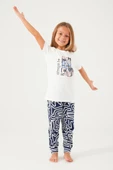 Arnetta 2403 Garson Always Be Kind Krem Kız Çocuk Kısa Kol Pijama Takım - 1
