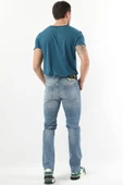 Erkek Dizi Yırtık Regular Fit Jean Pantolon Mavi - 4