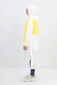 Körüklü Cepli Kapüşonlu Spor Kap - Sarı/Ekru - 2