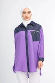 Taş İşlemesi Fay Tencel Tunik - Lila - 4