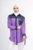 Taş İşlemesi Fay Tencel Tunik - Lila - 2