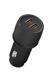 45W PD Ultra Hızlı 2x Type-C Girişli Araç Içi Çakmaklık Şarj Adaptörü, CC45 Araç Şarj Başlığı - 2