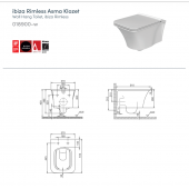 Turkuaz İbiza Kanalsız Asma Klozet ve Yavaş Kapak - 6