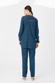 PANTOLON TUNİK LİKRALI İKİLİ TENCEL KOT TAKIM - Kot Bej Tint - 5