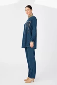 PANTOLON TUNİK LİKRALI İKİLİ TENCEL KOT TAKIM - Kot Bej Tint - 3