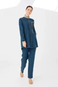 PANTOLON TUNİK LİKRALI İKİLİ TENCEL KOT TAKIM - Kot Bej Tint - 2